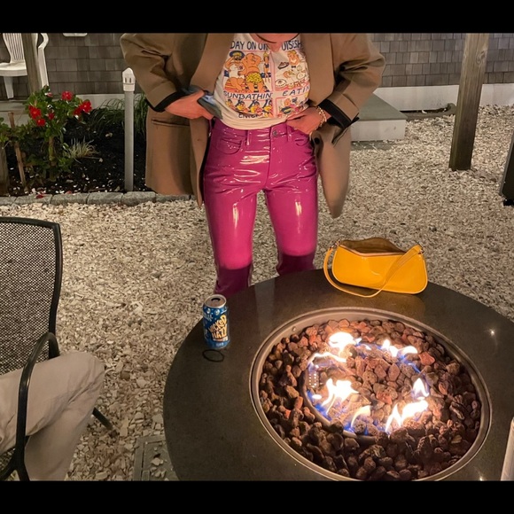 Simon Miller Vegan Patent Leather Pink Pants - Picture 3 of 4